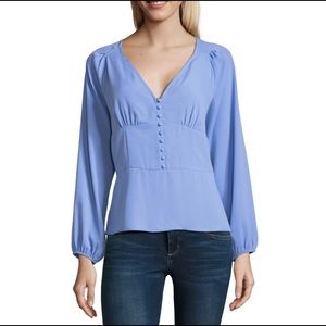 Belle + Sky Long Sleeve Button Front Corset Top
